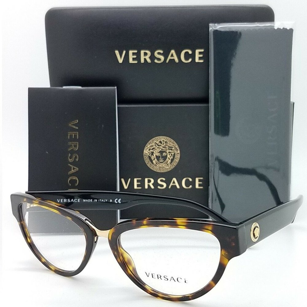 VERSACE DARK HAVANA 51MM GLASSES UNISEX